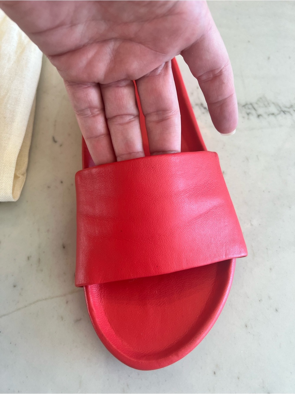 Beek Cherry Red Slide Sandals - Women's Slip-On Slides - Picture 3 of 10